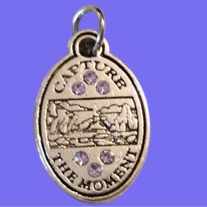 Effy Silver Oval 'Capture The Moment' Charm Pendant with Purple Stones